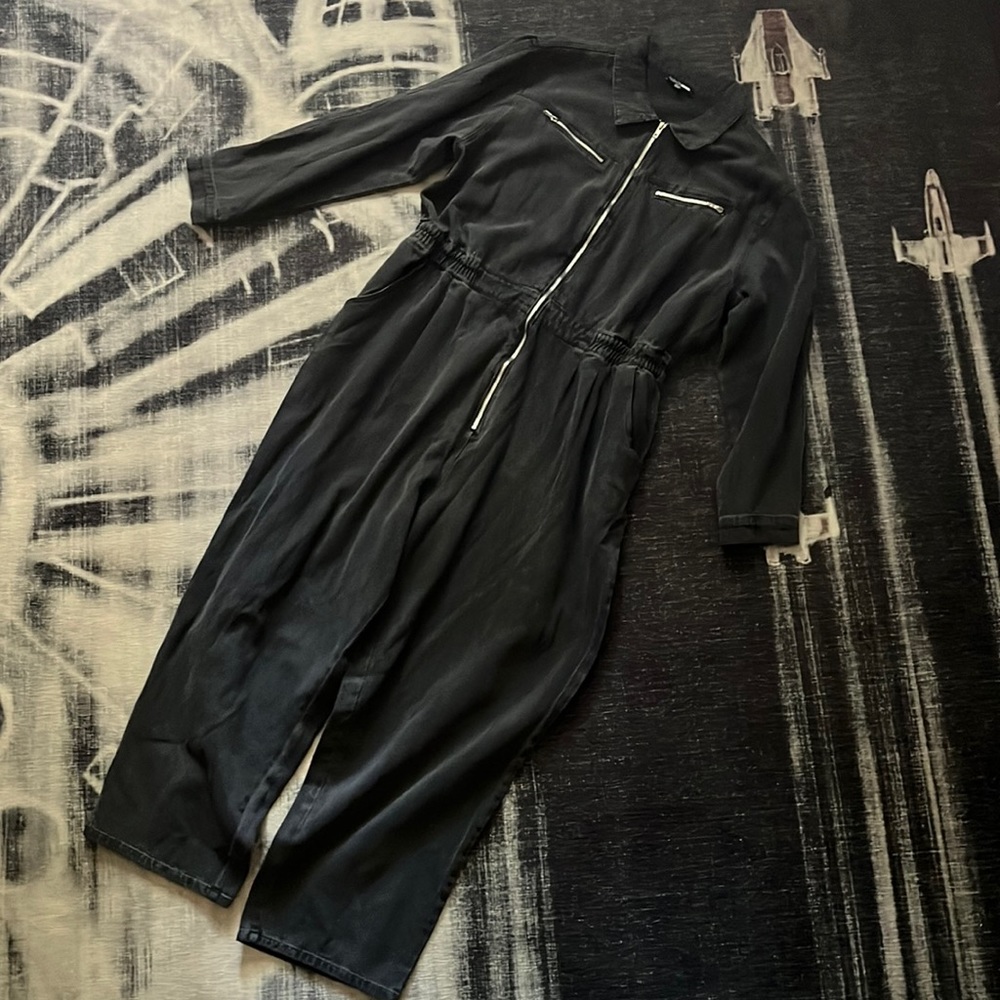 Dark Denim Jumpsuit - Picture 1 of 7